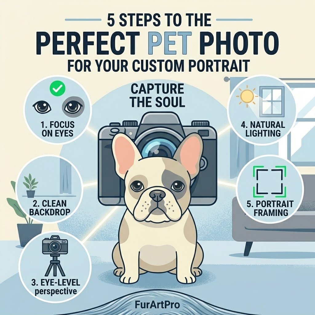 5 Steps to Capture the Perfect Pet Photo for Your Custom Portrait
