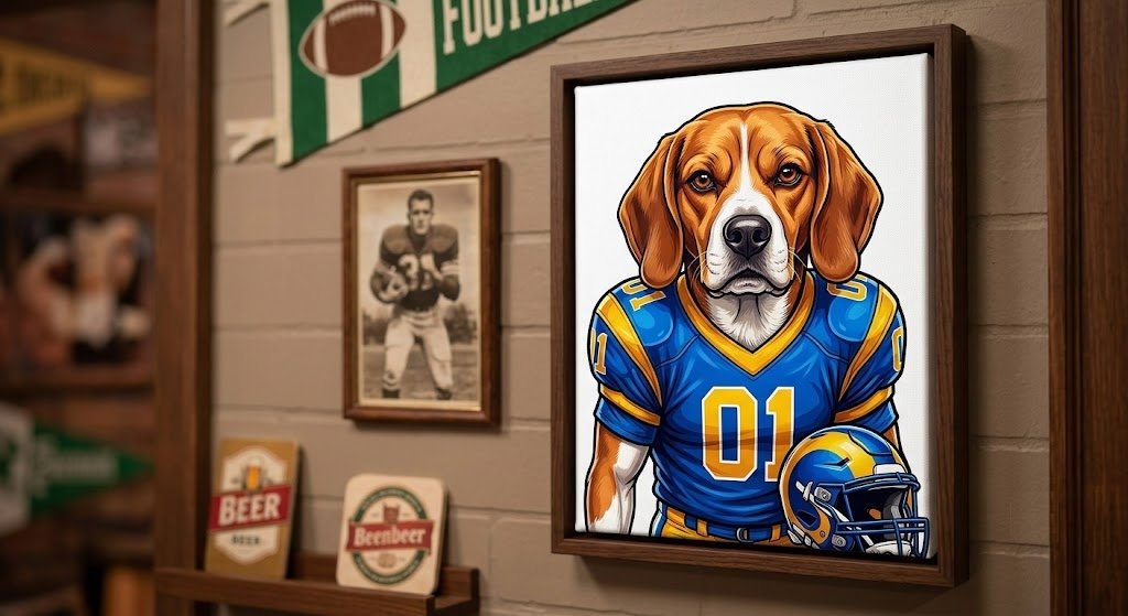 Football Star Pet Portraits: The Perfect Gift for Game Day Fanatics
